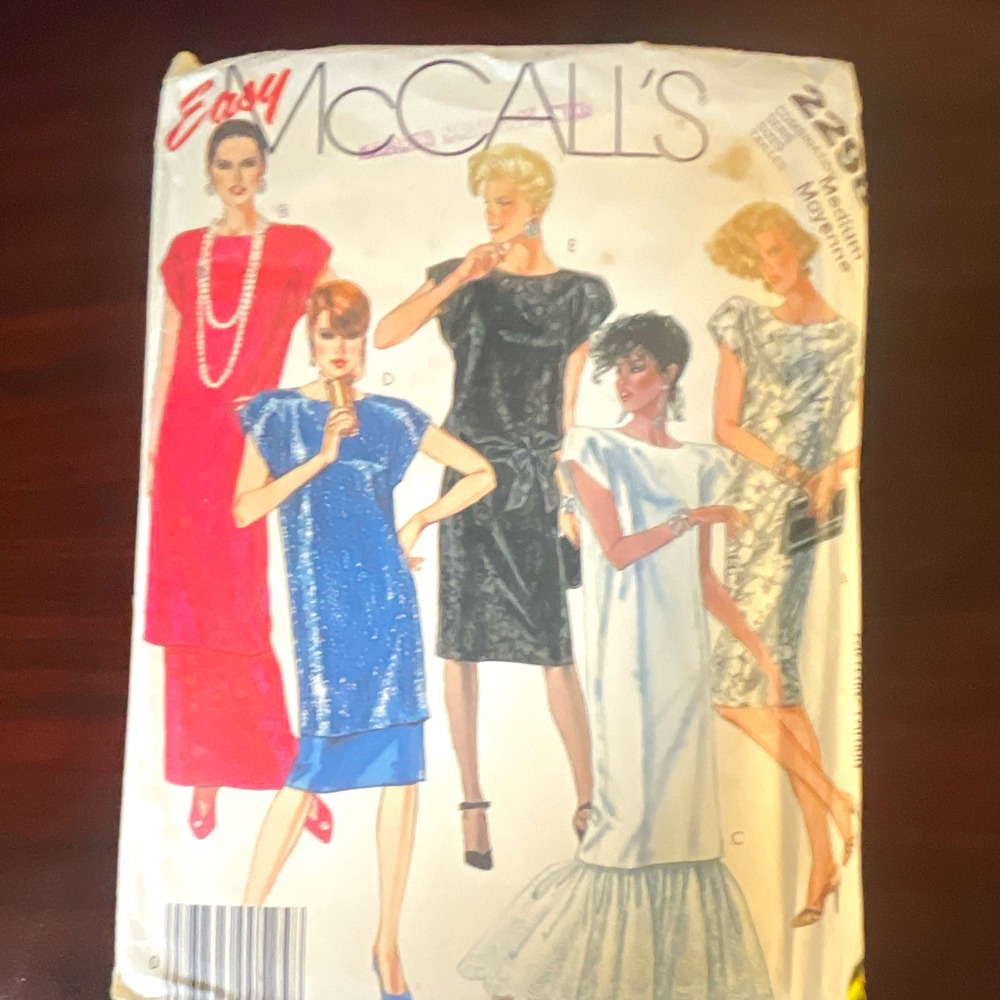 McCall’s 2298 Vintage Women’s Dress Tunic Top Skirt Sewing Pattern Size Medium
